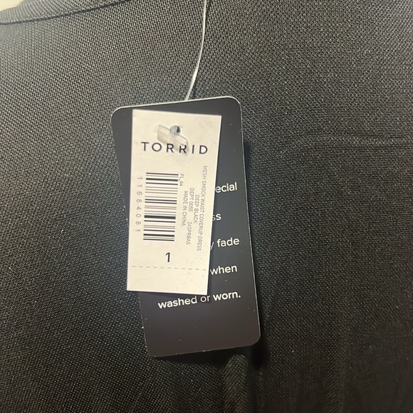 ❤️NWT TORRID SWIM COVER - MESH SMOCKED WAIST BEACH MINI DRESS COVER-UP PLUS SIZE - Picture 6 of 6